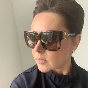 Gucci Oversized Horsebit Sunglasses Brown